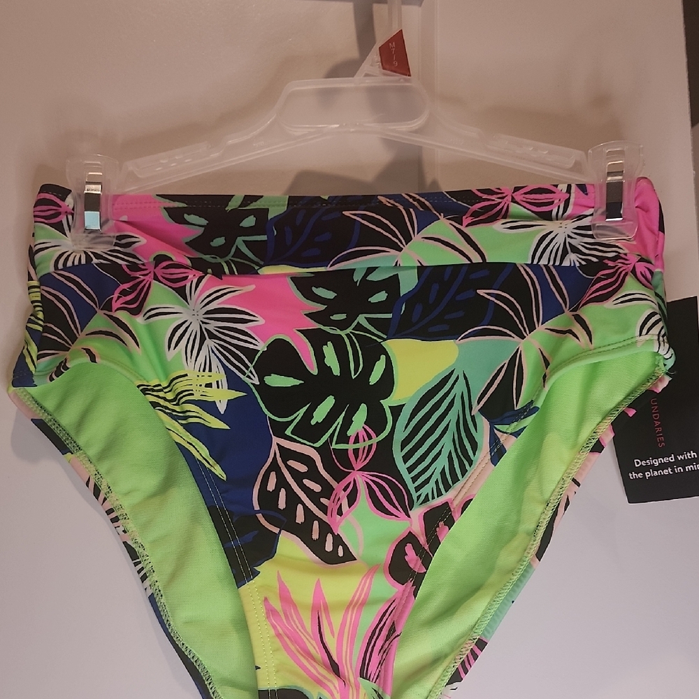 No Boundaries Green and Pink Bikini Swim